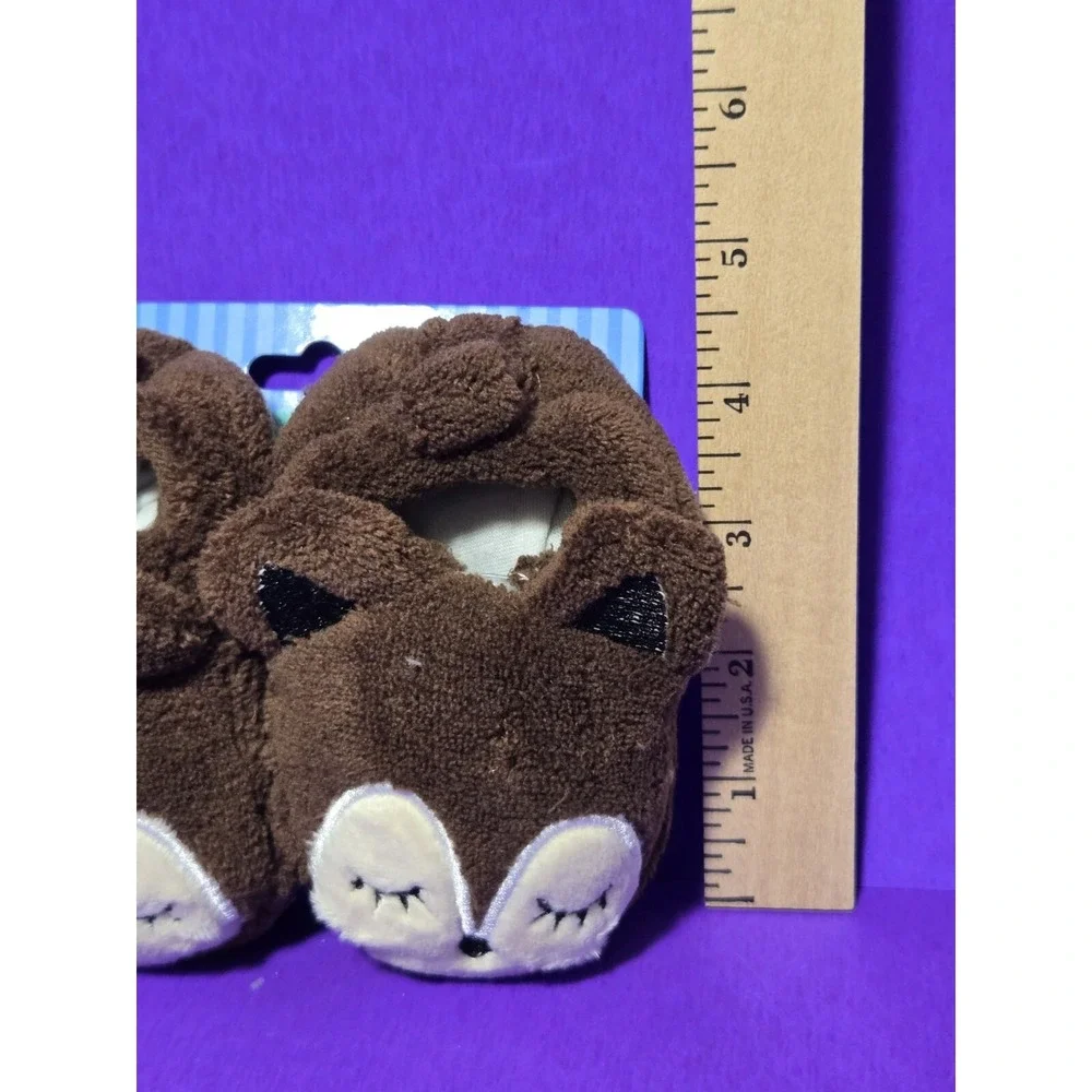 NEW‎ Bebeta Baby Slippers Booties Infant 0-6 Months Brown Bear Cub Fleece SOFT